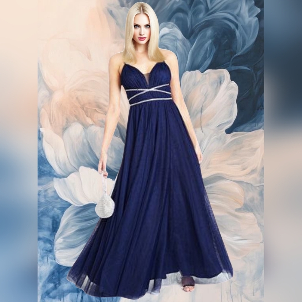 TLC Say Yes To The Prom Elegant Rhinestone-Trim Evening Gown